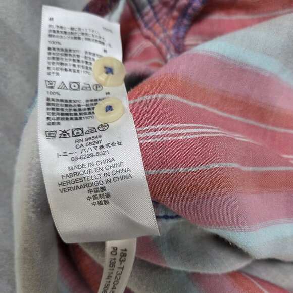 Tommy Bahama Shirt Mens Medium Multicolor Plaid Cotton Button Front Casual - Picture 11 of 12